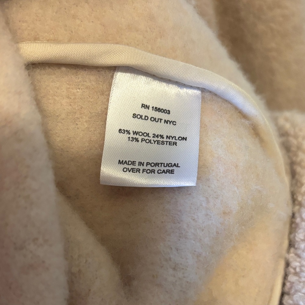 Soldout.nyc Yay to Boucle Wool Blend Almond Color Jacket - Picture 4 of 7
